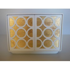 Linden 2 Door Cabinet in White/Gold/White