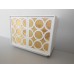 Linden 2 Door Cabinet in White/Gold/White