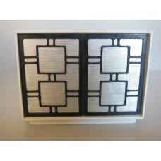 Linden 2 Door Cabinet in White/Silver/Black