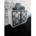 Linden 2 Door Cabinet in White/Silver/Black