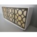 Linden 3 Door Cabinet in White/Gold/Black