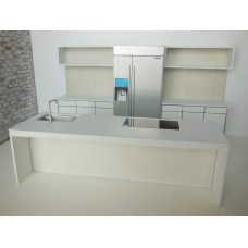 Frenton Kitchen in White with Pebble Back Wall