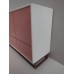 Mid Century Cabinet in White with Coral Doors