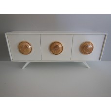 Jasper Console in White with Gold Accents