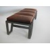 Lex Bench in Brown Distressed Fabric and Black Base