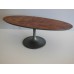 Oval Burlwood Table with Rubbed Bronze Tulip Base
