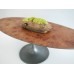 Oval Burlwood Table with Rubbed Bronze Tulip Base